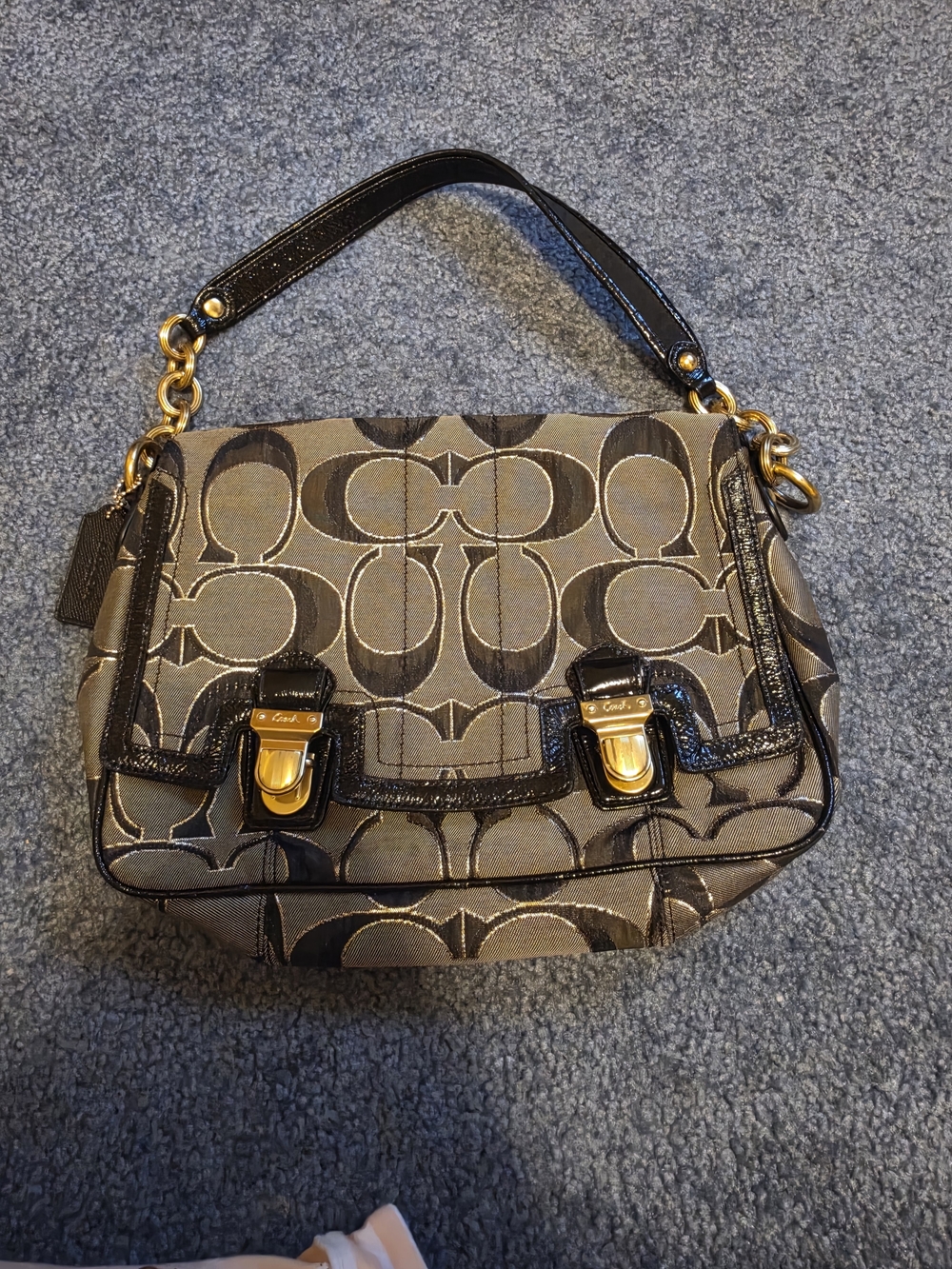 Coach Signature Canvas Black Shoulder Bak Y2k